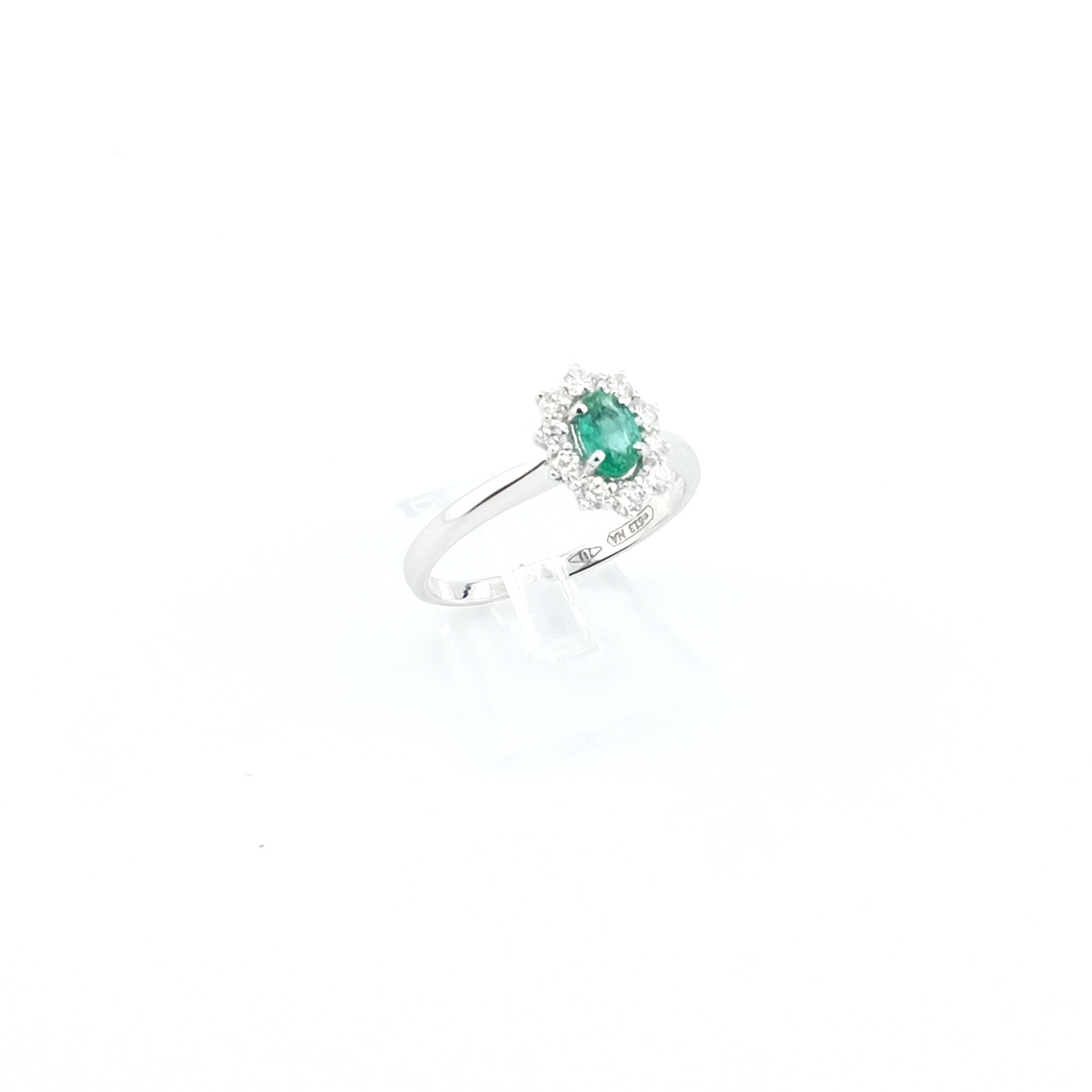 Anello cestino con Smeraldi e Diamanti
