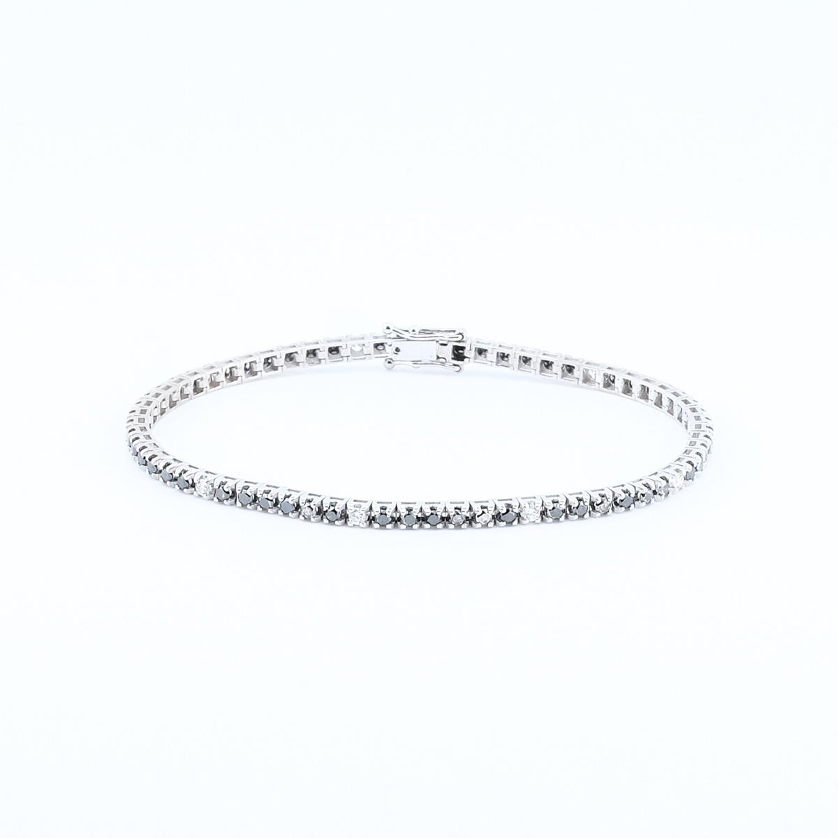 Bracciale Tennis con Diamanti neri e Diamanti bianchi