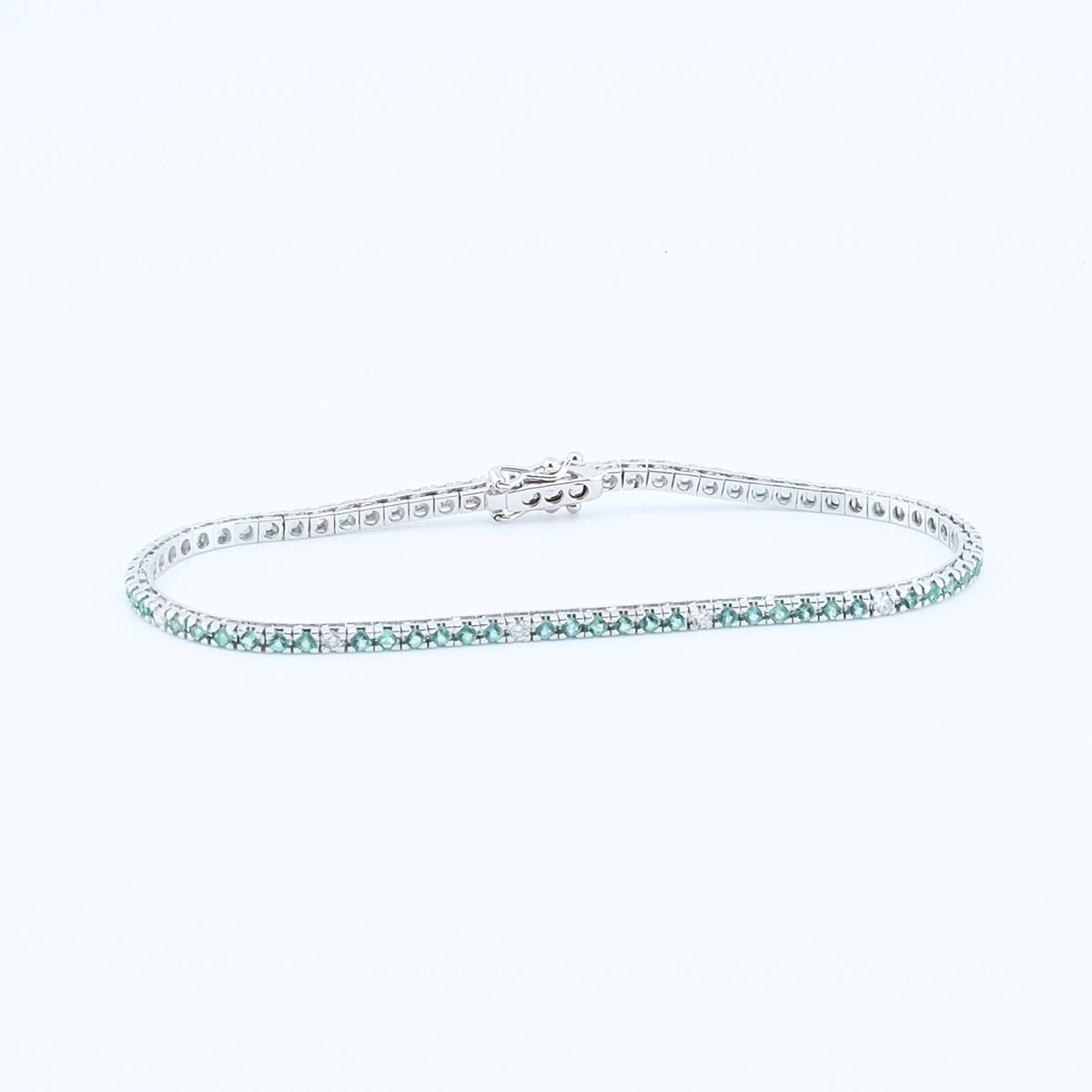 Bracciale Tennis con Smeraldi e Diamanti