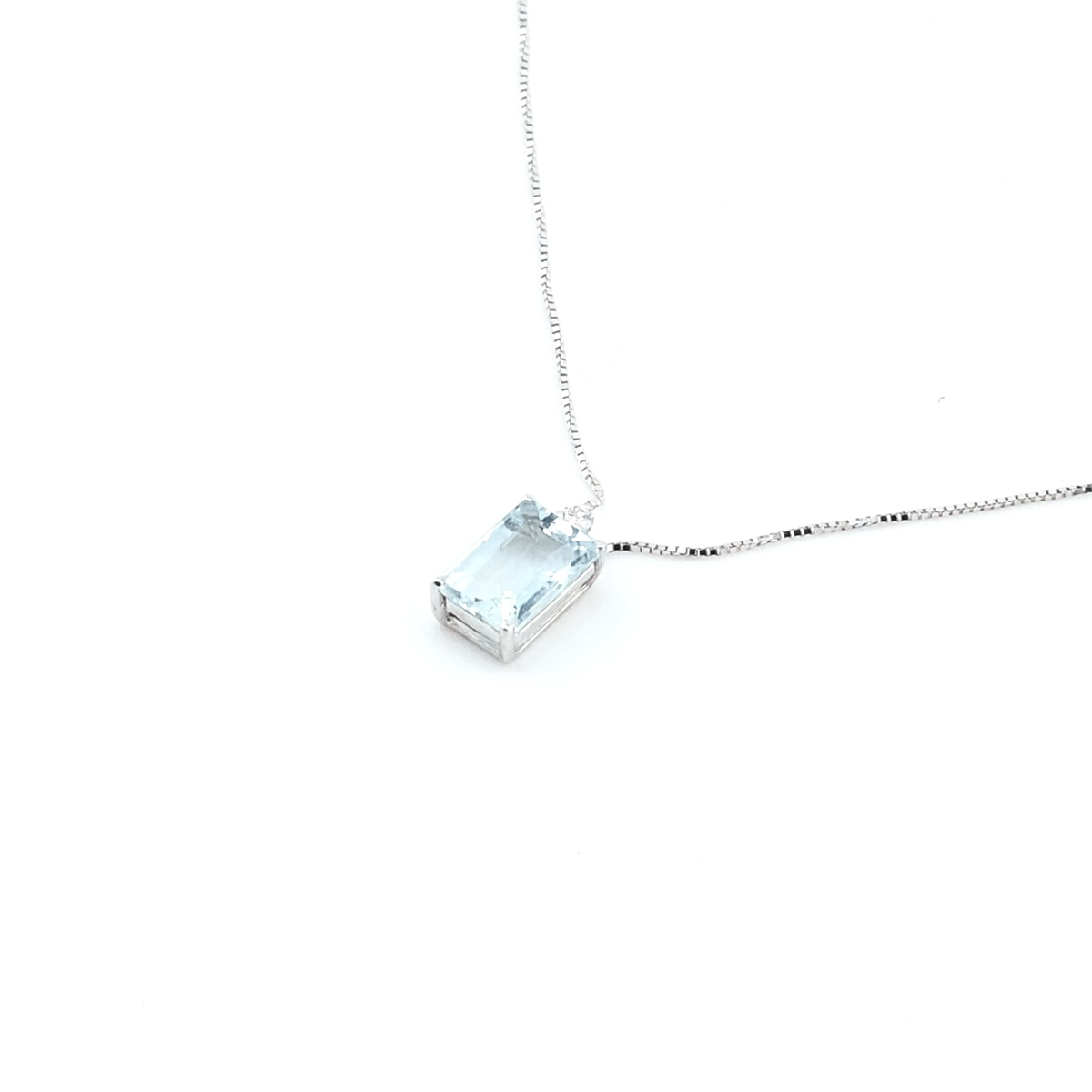 Ciondolo con Diamanti e Acquamarina ottagonale