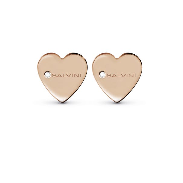 Orecchini in oro rosa 9 kt con diamanti