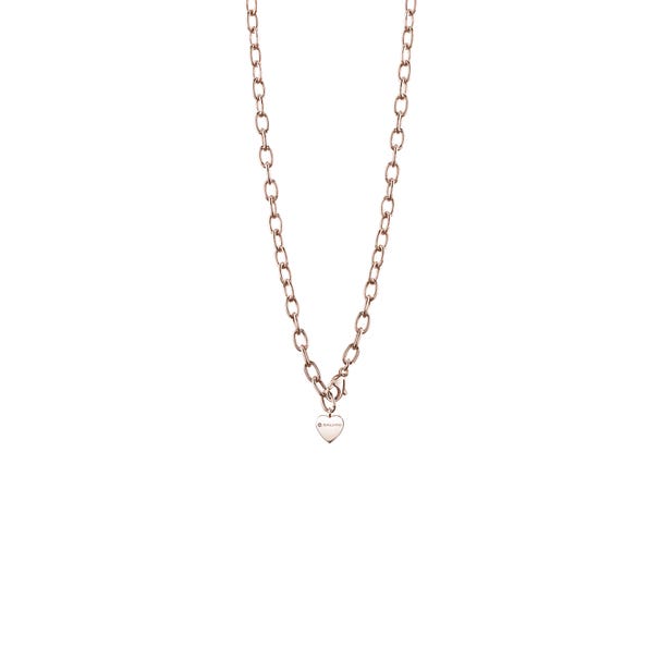 Collana in argento rosa con diamante