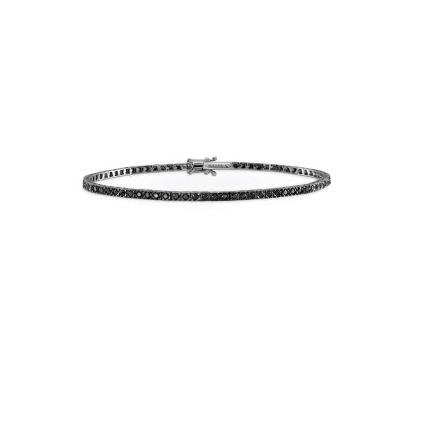 Bracciale tennis in oro bianco con diamanti black
