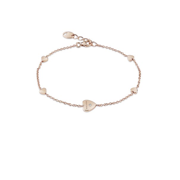 Bracciale in oro rosa 9 kt con diamante