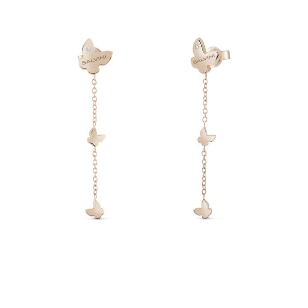 Orecchini in oro rosa 9 kt con diamante