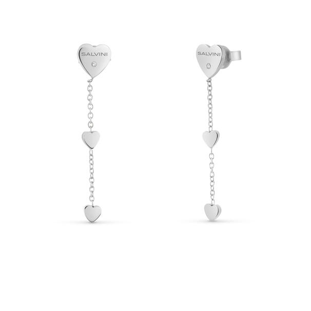Orecchini in oro bianco 9 kt con diamante