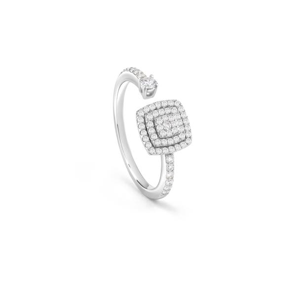 Anello in oro bianco con diamanti, 7.90 mm.