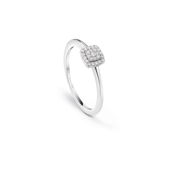 Anello in oro bianco con diamanti, 5.60 mm.