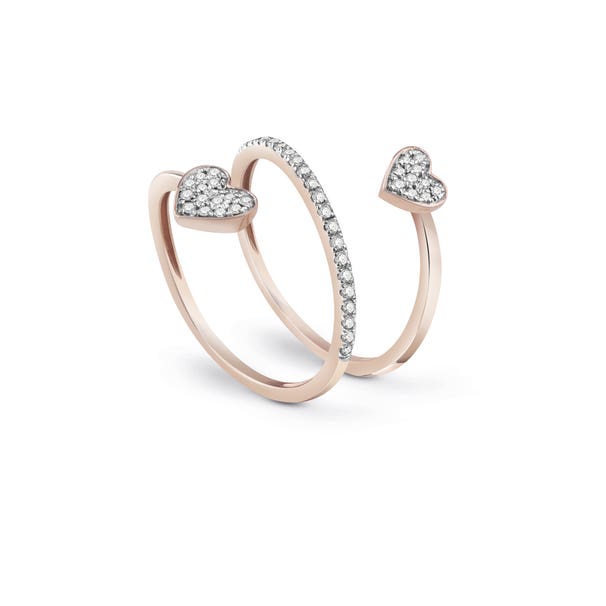 Anello in oro rosa con diamanti