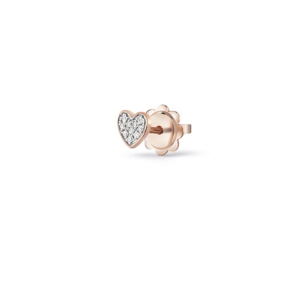 Mono orecchino in oro rosa con diamanti