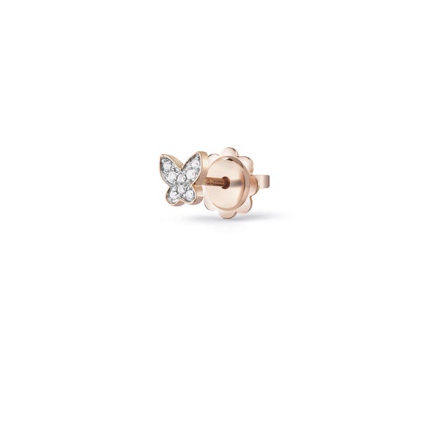 Mono orecchino in oro rosa con diamanti