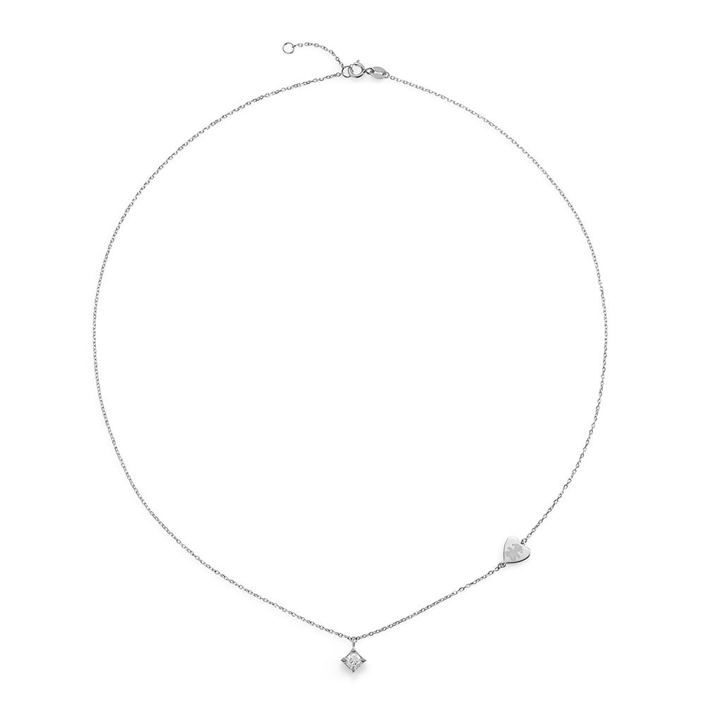Collana leBebe LBB263 diamante 0,15ct cuore sagoma bimba