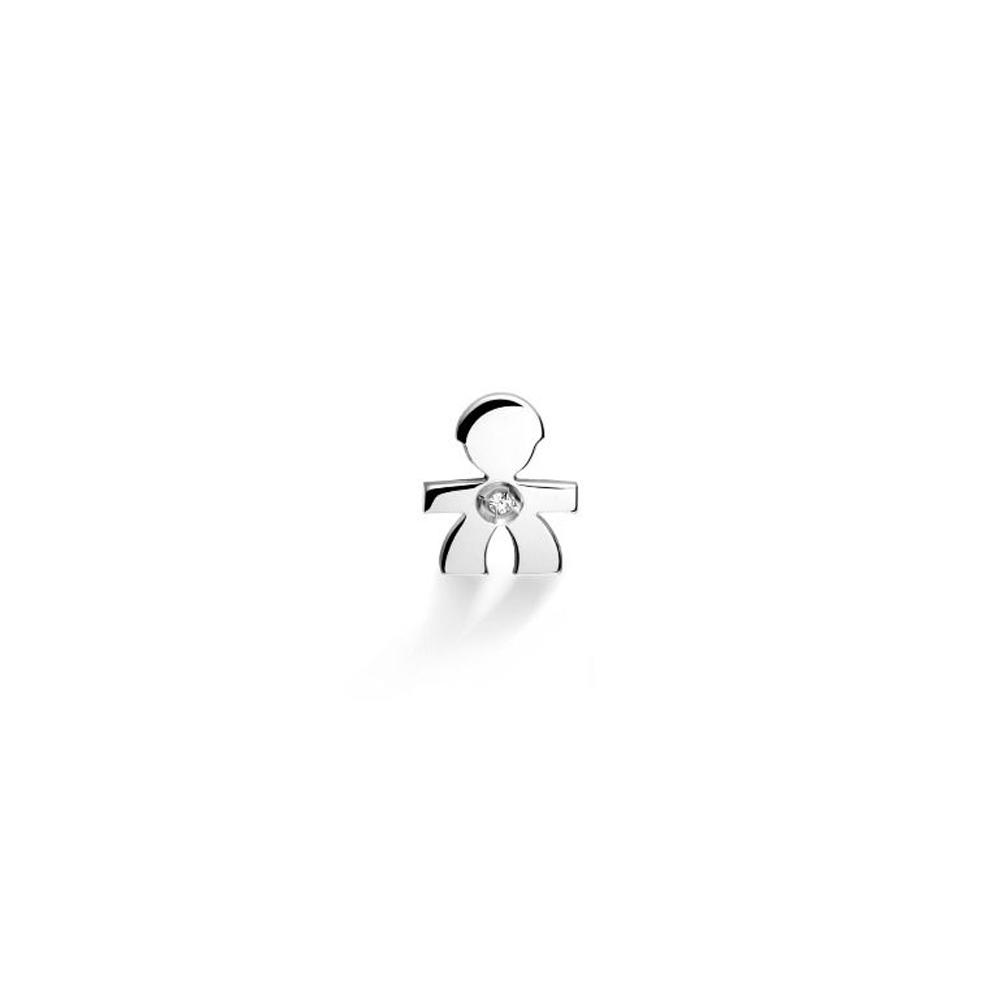 Mono orecchino leBebe LBB309 Preziosi bimbo oro bianco diamante ct 0,0...