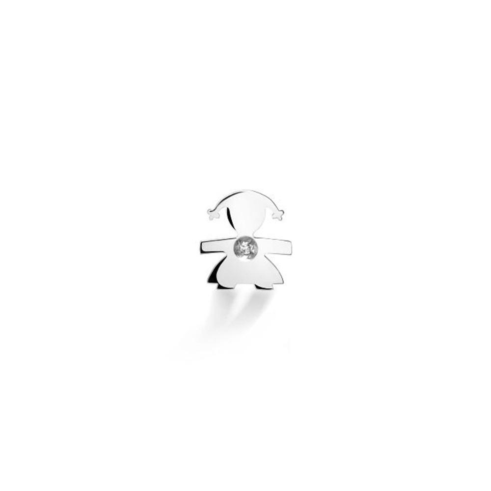 Mono orecchino leBebe LBB310 Preziosi bimba oro bianco diamante ct 0,0...