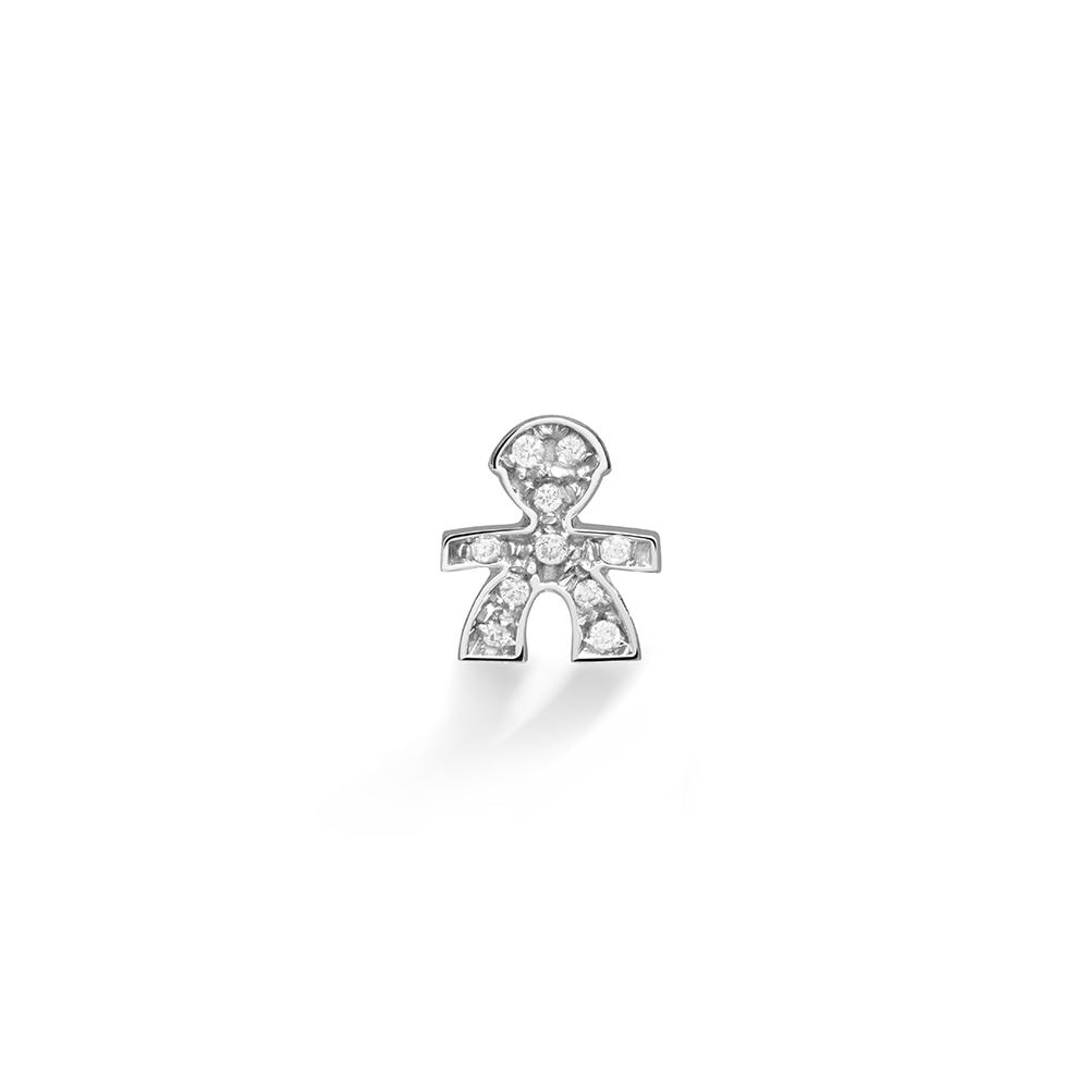 Mono orecchino leBebe LBB311 Preziosi bimbo oro bianco diamanti ct 0,0...