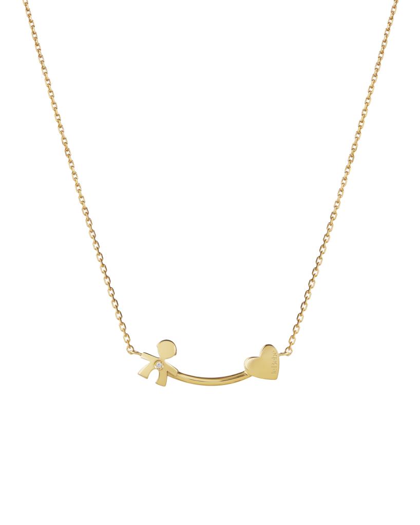 Collana leBebe LBB730 Les Petits sagoma bimbo oro giallo diamante ct 0...