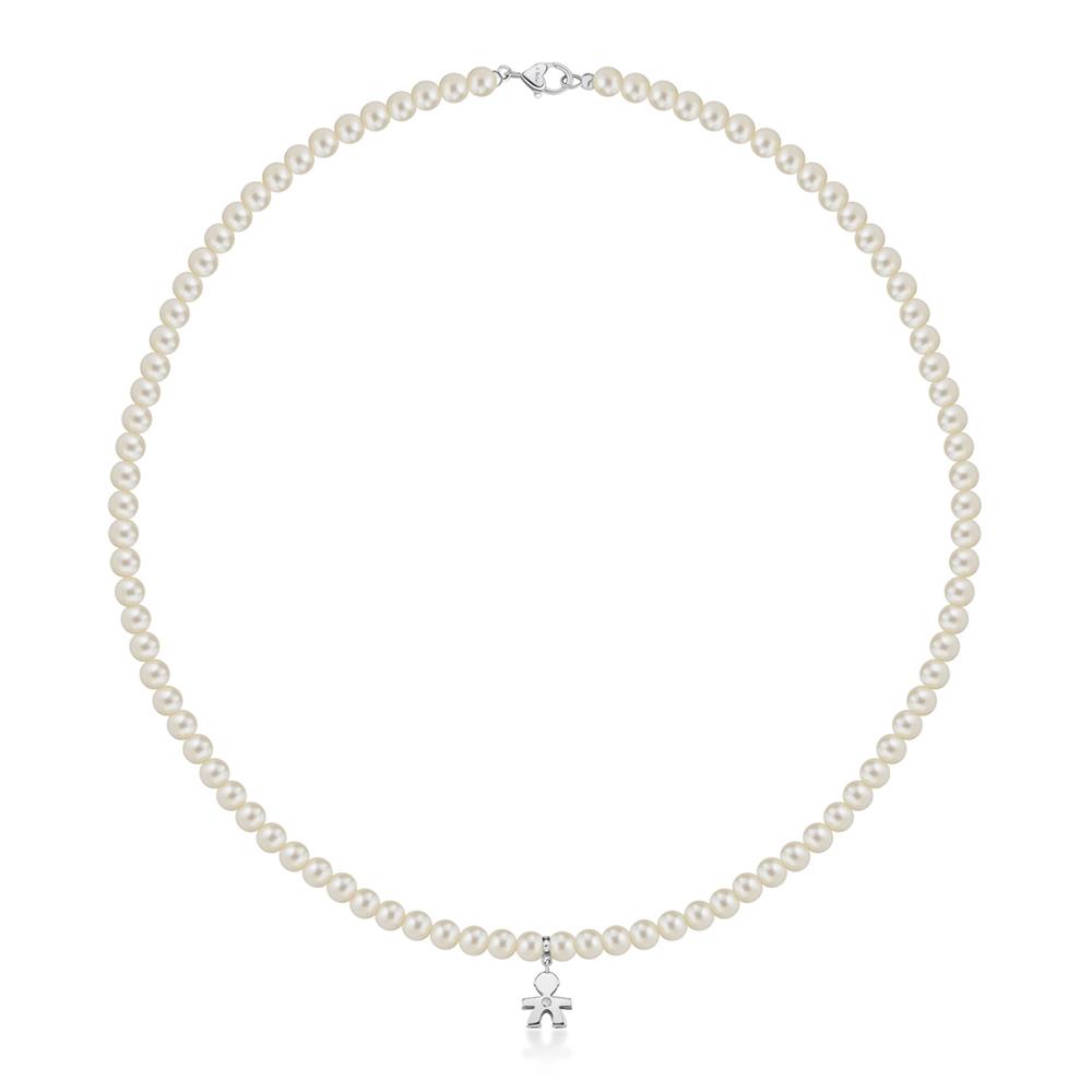 Collana leBebe LBB800 Perle 4,5-5 mm bimbo oro bianco diamante ct 0,00...