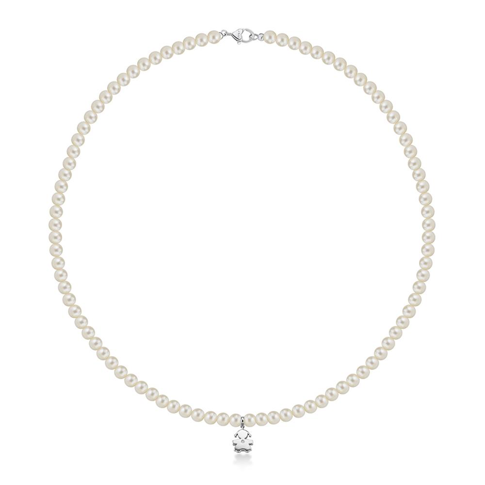 Collana leBebe LBB801 Perle 4,5-5 mm bimba oro bianco diamante ct 0,00...