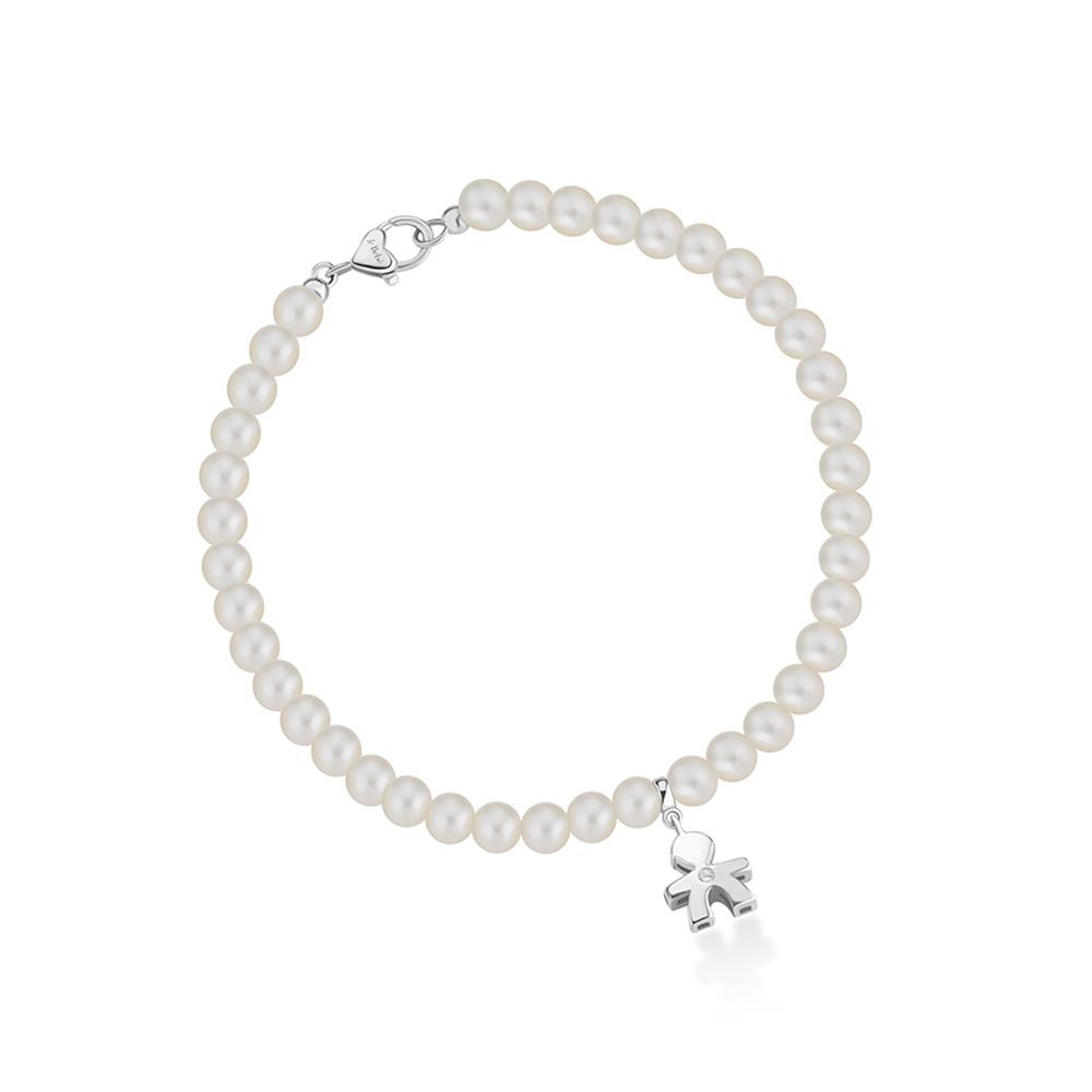 Bracciale leBebe LBB802 perle 4,5-5 mm bimbo oro bianco diamante
