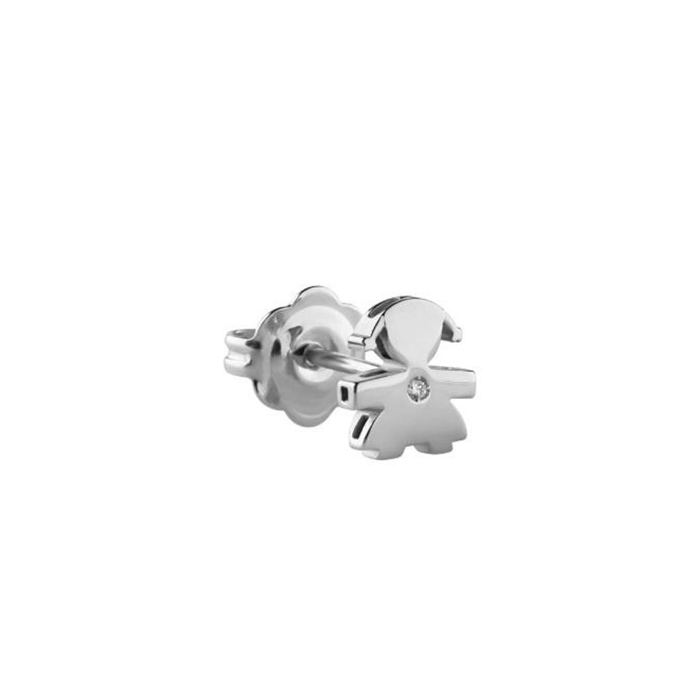 Mono orecchino leBebe LBB815 bimba oro bianco diamante ct 0,005