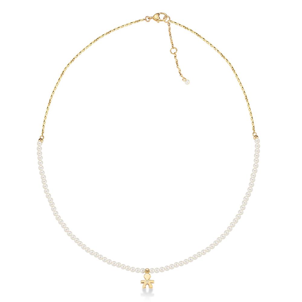 Collana leBebe LBB820 Perle 2,5-3 mm bimbo oro giallo diamante ct 0,00...