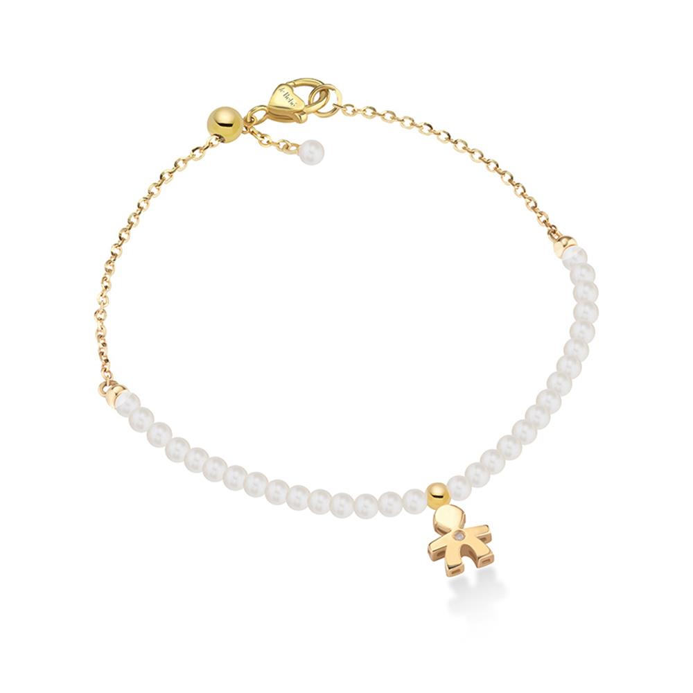 Bracciale leBebe LBB822 perle 2,5-3 mm bimbo oro giallo diamante