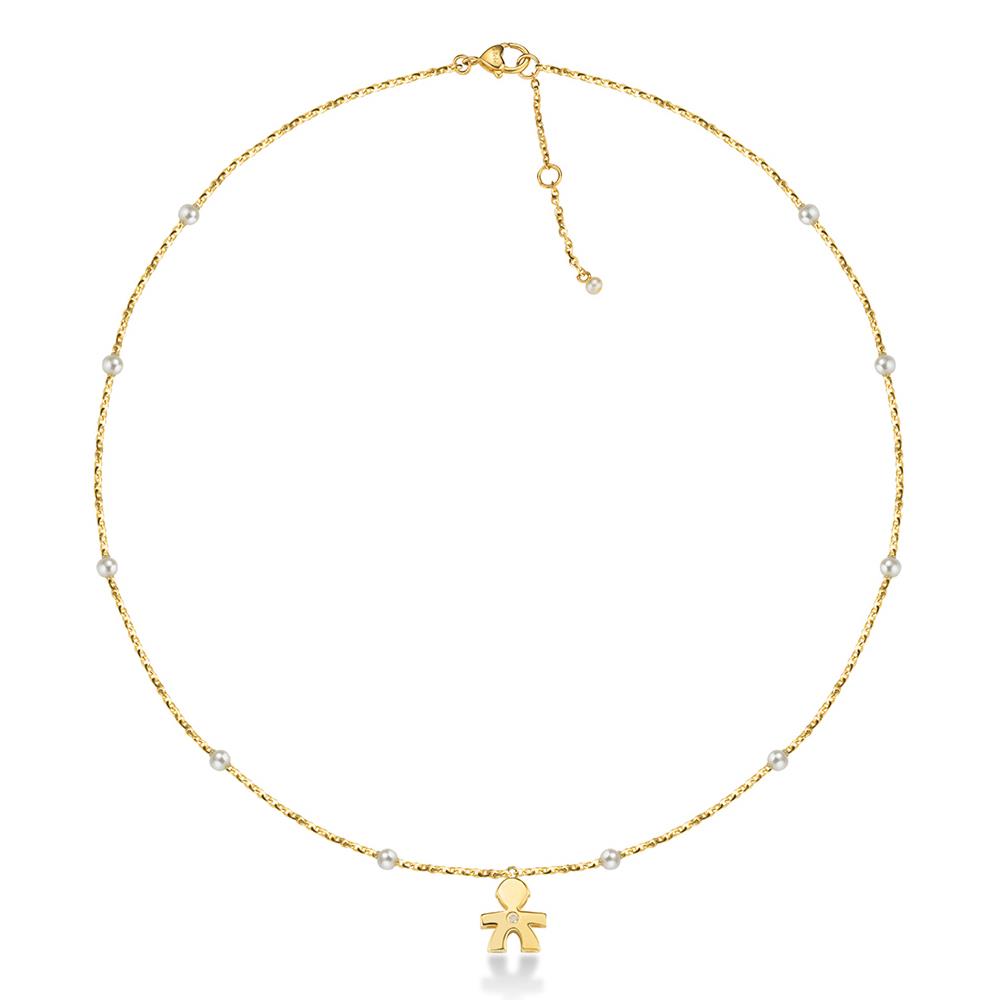 Collana leBebe LBB830 Perle 3-3,5 mm bimbo oro giallo diamante ct 0,00...