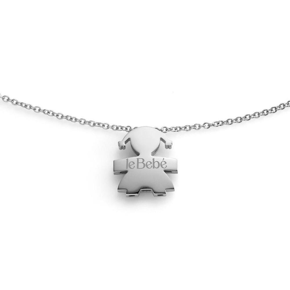 Collana leBebe LBB903 sagoma bimba oro bianco 18kt