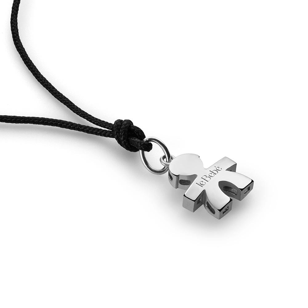 Ciondolo leBebe LBB914 sagoma bimbo oro bianco 18kt