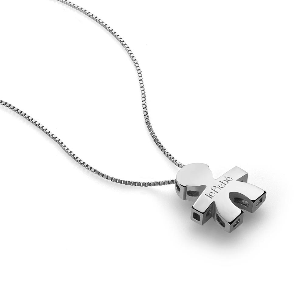 Collana leBebe LBB920 sagoma bimbo oro bianco 18kt