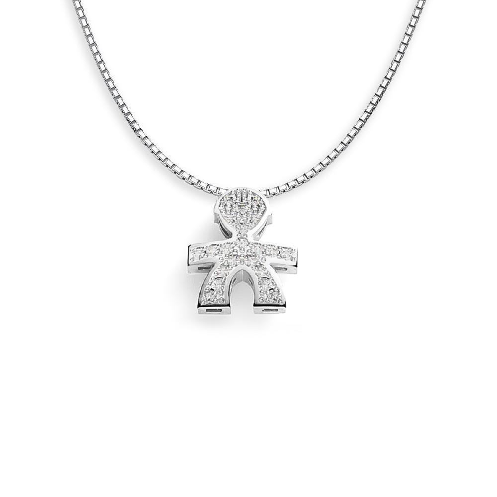 Collana leBebe LBB950 ciondolo sagoma bimbo pavè