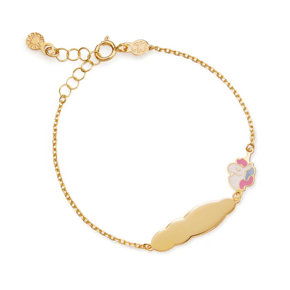 Bracciale leBebe PMG178 PrimeGioie Unicorno Piastrina oro smalto