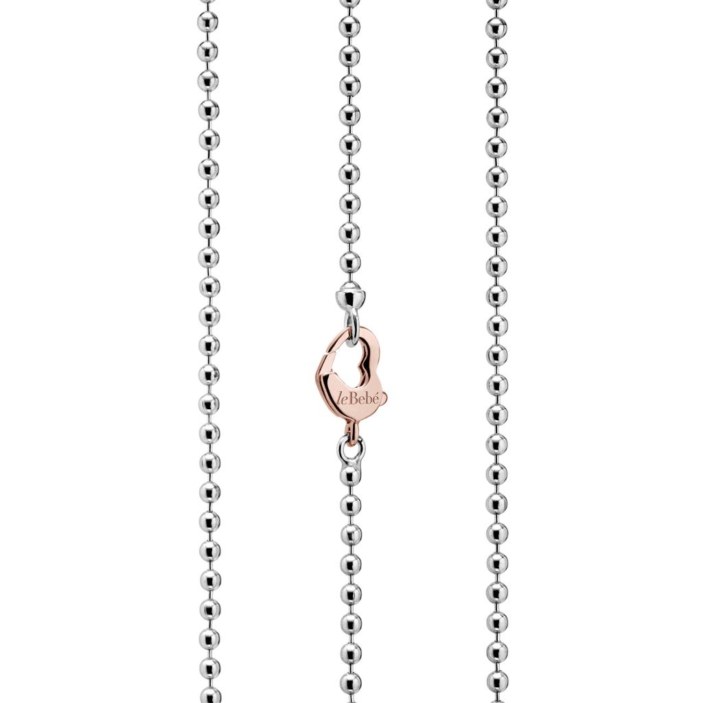 Collana leBebe SNMA001 argento moschettone cuore placcato oro rosa 100...